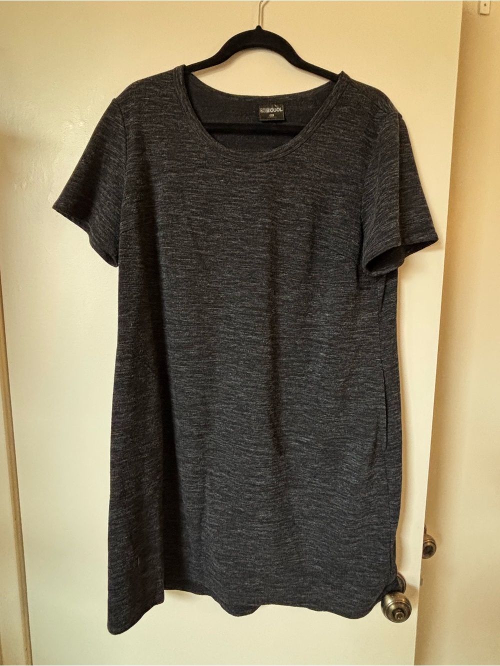 32 Degrees Cool Charcoal Heather Short Sleeve Shift Dress, size XL
